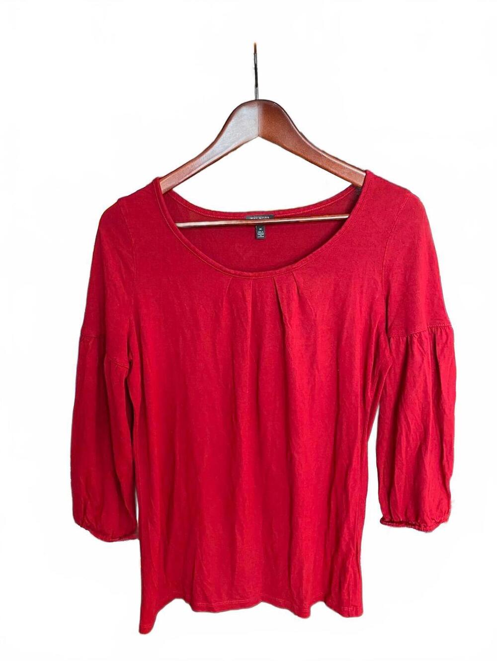 Talbots Red Knit Top Size M